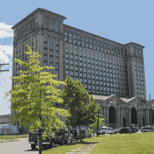 Michigan Central Station Transformation Animated GIF